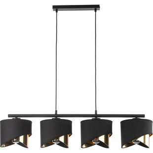 Lampa wisząca glamour z 4 abażurami Grant 95cm czarno-złota TK Lighting