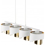 Lampa wisząca glamour z 4 abażurami Grant 95cm biało-złota TK Lighting