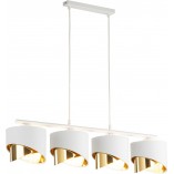 Lampa wisząca glamour z 4 abażurami Grant 95cm biało-złota TK Lighting