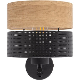 Kinkiet Loft Nicol | Ażurowy, Drewno, TK Lighting