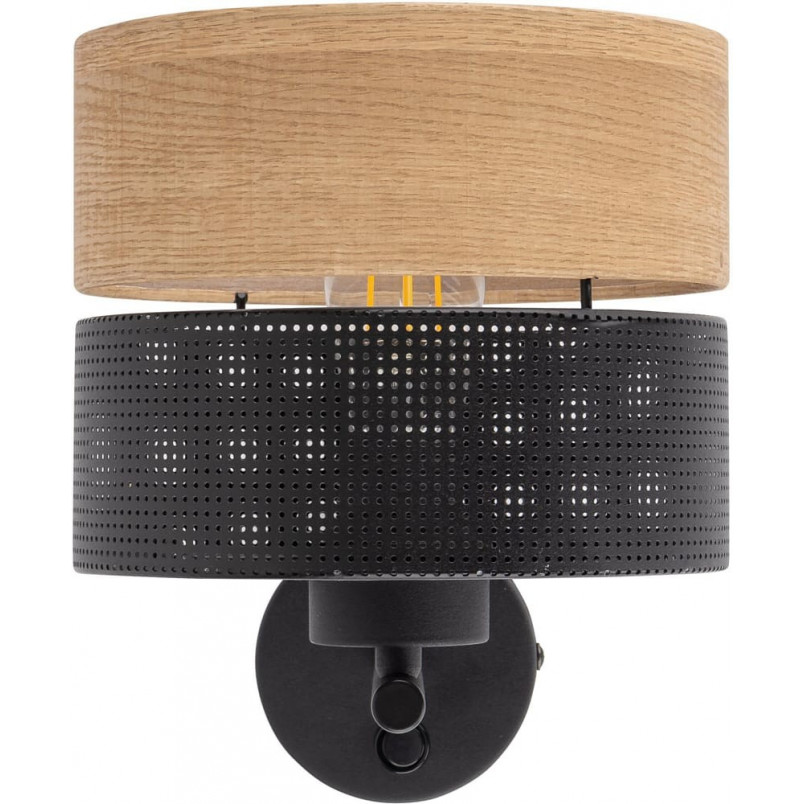 Kinkiet Loft Nicol | Ażurowy, Drewno, TK Lighting