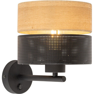Kinkiet ażurowy z drewnem Nicol czarny TK Lighting