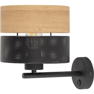 Kinkiet Loft Nicol | Ażurowy, Drewno, TK Lighting