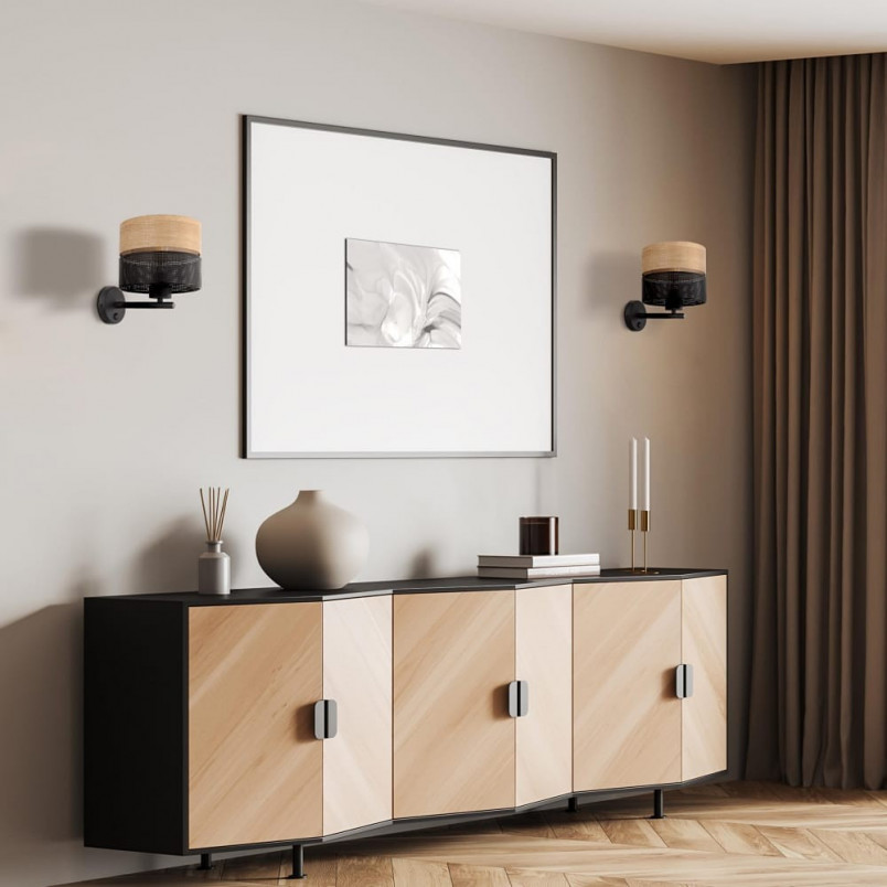 Kinkiet Loft Nicol | Ażurowy, Drewno, TK Lighting