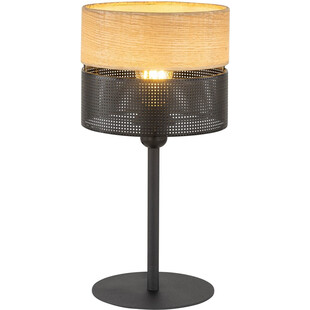 Lampa na stolik nocny loft Nicol czarny / drewno TK Lighting