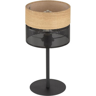 Lampa na stolik nocny loft Nicol czarny / drewno TK Lighting