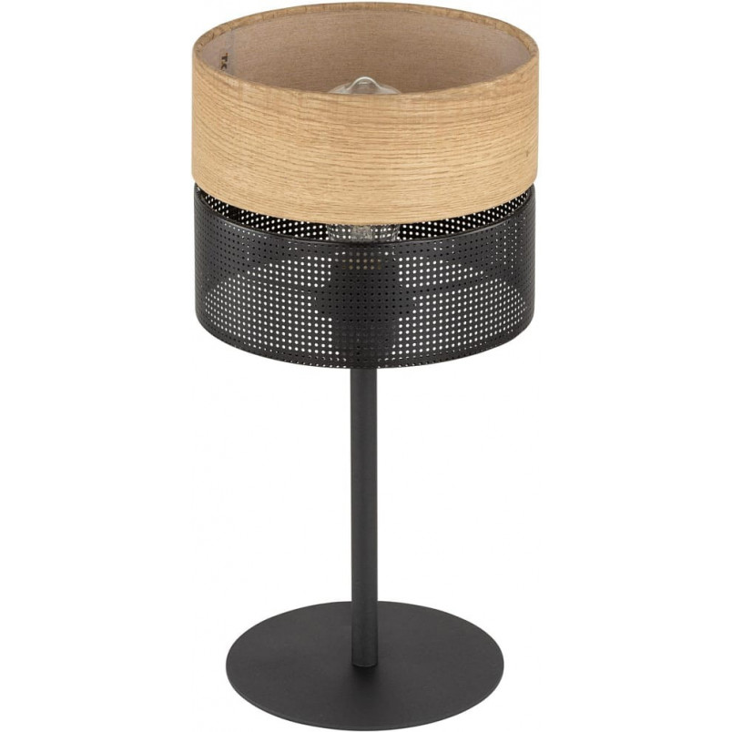 Lampa na stolik nocny loft Nicol czarny / drewno TK Lighting