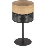 Lampa na stolik nocny loft Nicol czarny / drewno TK Lighting