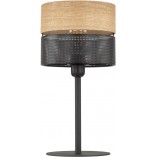 Lampa na stolik nocny loft Nicol czarny / drewno TK Lighting