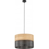 Lampa wisząca Nicol | Ażurowa, drewno, czarna | TK Lighting