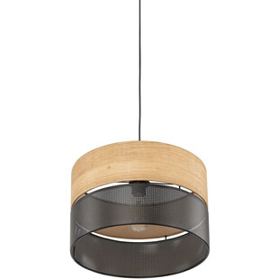 Lampa wisząca Nicol | Ażurowa, drewno, czarna | TK Lighting
