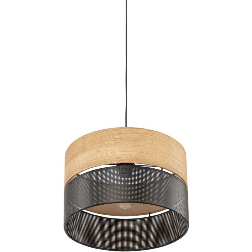 Lampa wisząca Nicol | Ażurowa, drewno, czarna | TK Lighting