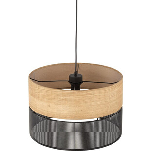 Lampa wisząca Nicol | Ażurowa, drewno, czarna | TK Lighting
