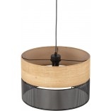 Lampa wisząca Nicol | Ażurowa, drewno, czarna | TK Lighting