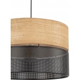 Lampa wisząca Nicol | Ażurowa, drewno, czarna | TK Lighting