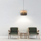 Lampa wisząca Nicol | Ażurowa, drewno, czarna | TK Lighting