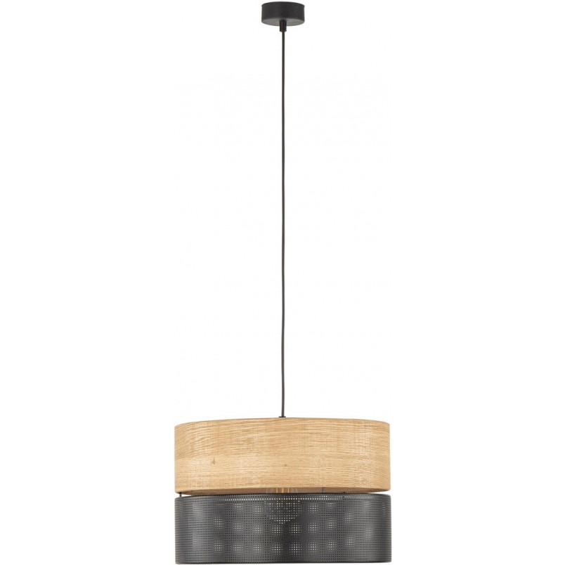 Lampa wisząca Nicol | Ażurowa, drewno, czarna | TK Lighting