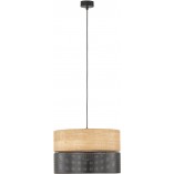 Lampa wisząca Nicol | Ażurowa, drewno, czarna | TK Lighting
