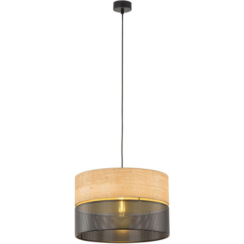 Lampa wisząca Nicol | Ażurowa, drewno, czarna | TK Lighting