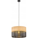 Lampa wisząca Nicol | Ażurowa, drewno, czarna | TK Lighting