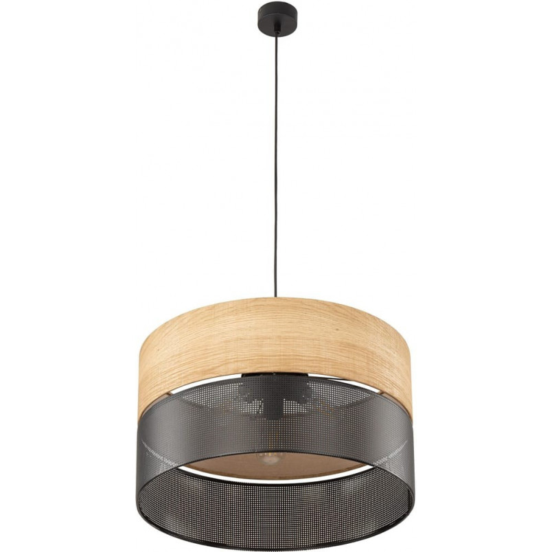 Lampa Wisząca Nicol | Ażurowa, Drewno, Czarna - TK Lighting
