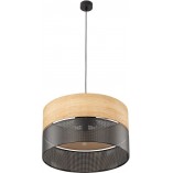Lampa Wisząca Nicol | Ażurowa, Drewno, Czarna - TK Lighting
