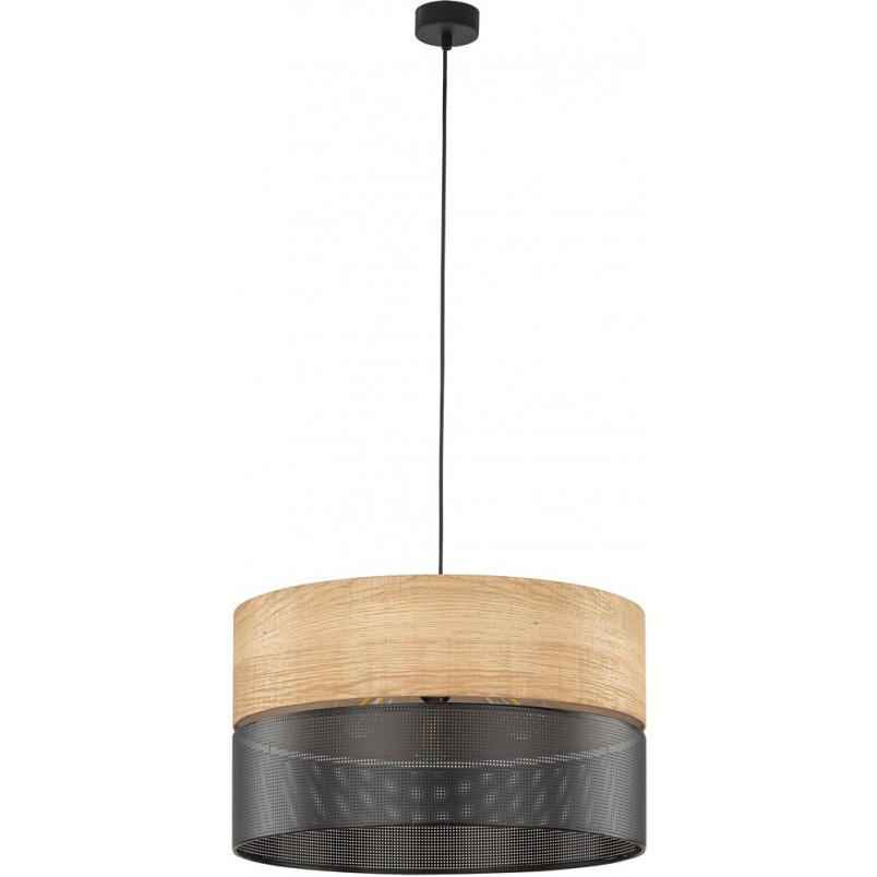 Lampa Wisząca Nicol | Ażurowa, Drewno, Czarna - TK Lighting
