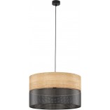 Lampa Wisząca Nicol | Ażurowa, Drewno, Czarna - TK Lighting