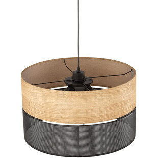 Lampa Wisząca Nicol | Ażurowa, Drewno, Czarna - TK Lighting
