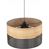 Lampa Wisząca Nicol | Ażurowa, Drewno, Czarna - TK Lighting