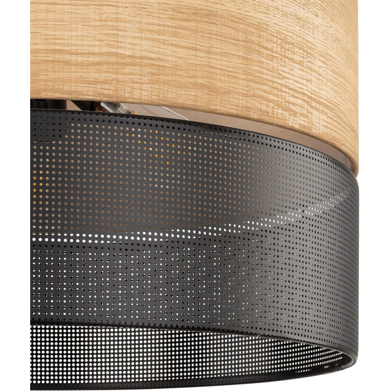 Lampa Wisząca Nicol | Ażurowa, Drewno, Czarna - TK Lighting