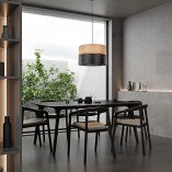 Lampa Wisząca Nicol | Ażurowa, Drewno, Czarna - TK Lighting