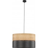 Lampa Wisząca Nicol | Ażurowa, Drewno, Czarna - TK Lighting