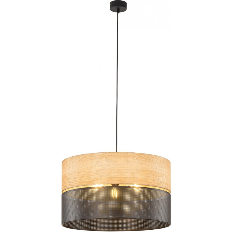 Lampa Wisząca Nicol | Ażurowa, Drewno, Czarna - TK Lighting