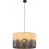Lampa Wisząca Nicol | Ażurowa, Drewno, Czarna - TK Lighting