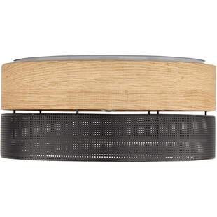 Plafon ażurowy z drewnem Nicol 50cm czarny TK Lighting