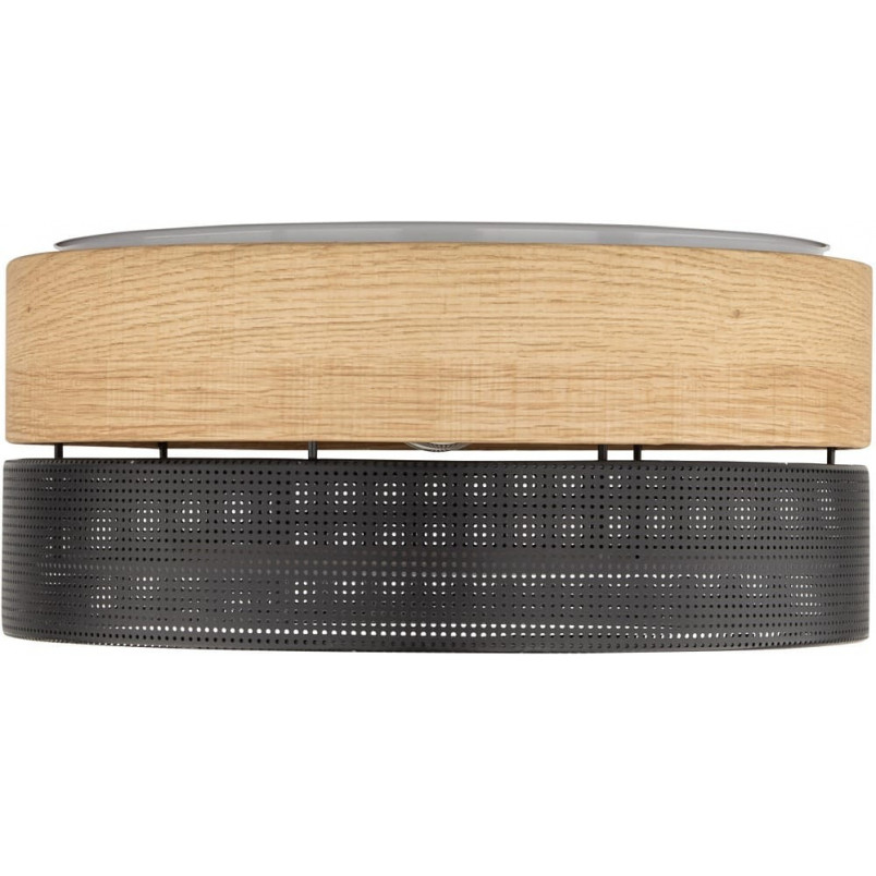 Plafon ażurowy z drewnem Nicol 50cm czarny TK Lighting