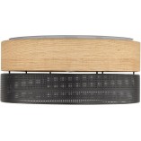 Plafon ażurowy z drewnem Nicol 50cm czarny TK Lighting