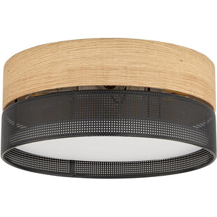Plafon ażurowy z drewnem Nicol 50cm czarny TK Lighting