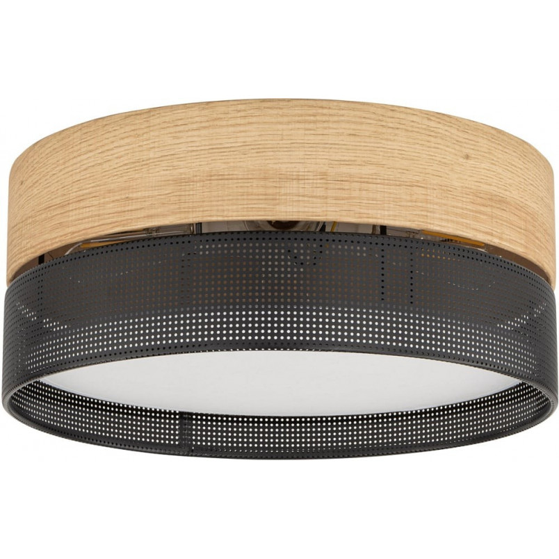 Plafon ażurowy z drewnem Nicol 50cm czarny TK Lighting