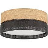 Plafon ażurowy z drewnem Nicol 50cm czarny TK Lighting