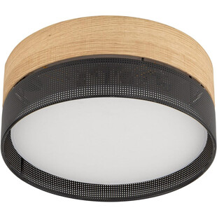 Plafon ażurowy z drewnem Nicol 50cm czarny TK Lighting