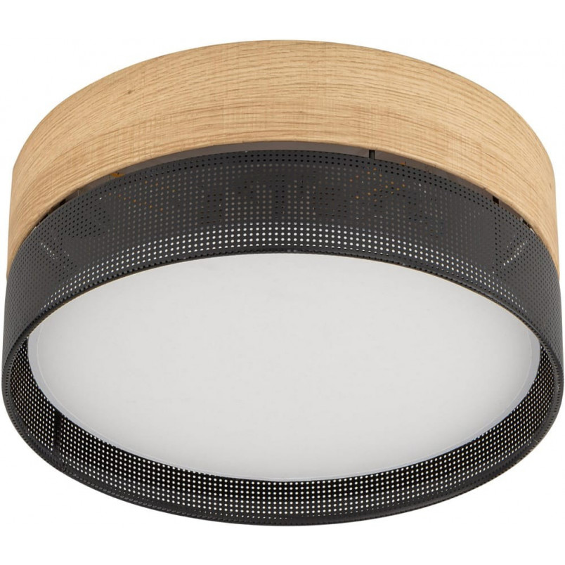 Plafon ażurowy z drewnem Nicol 50cm czarny TK Lighting