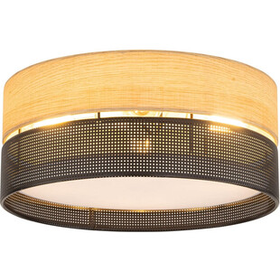 Plafon ażurowy z drewnem Nicol 50cm czarny TK Lighting