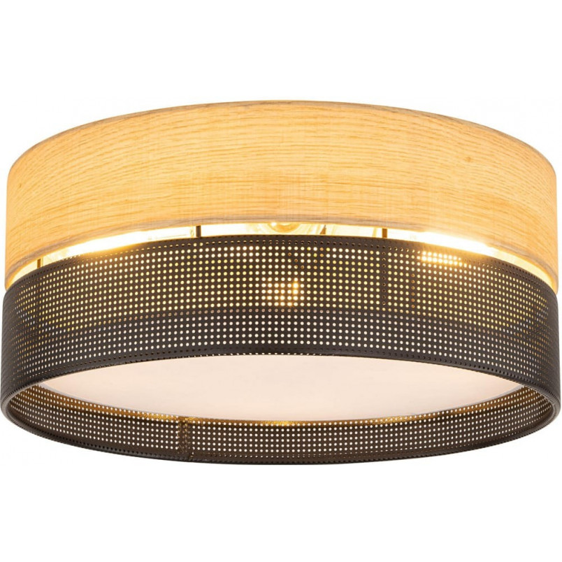 Plafon ażurowy z drewnem Nicol 50cm czarny TK Lighting