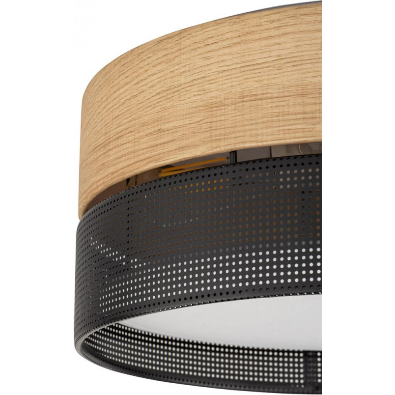 Plafon ażurowy z drewnem Nicol 50cm czarny TK Lighting