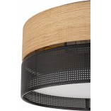 Plafon ażurowy z drewnem Nicol 50cm czarny TK Lighting