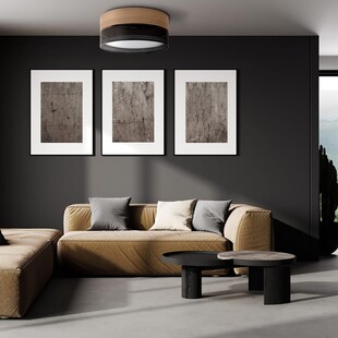 Plafon ażurowy z drewnem Nicol 50cm czarny TK Lighting