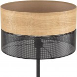 Lampa podłogowa ażurowa z drewnem Nicol czarna TK Lighting
