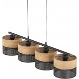 Lampa wisząca ażurowa z drewnem Nicol IV 94cm czarna TK Lighting